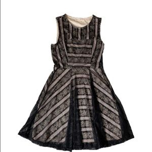 Altar'd State Women's Black Lace Nude Fully LinedSleeveless Mini Dress-…